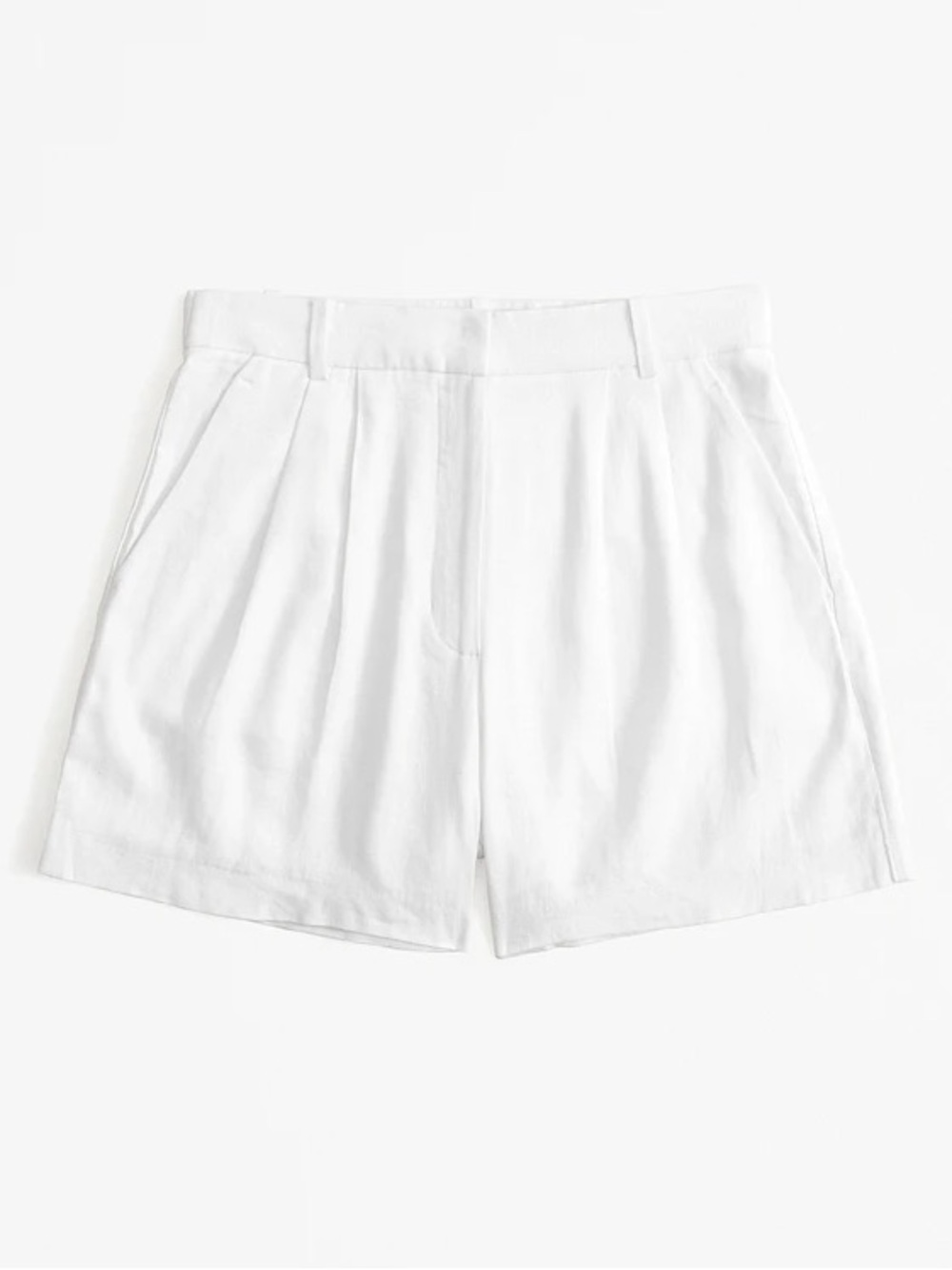 Abercrombie & Fitch White High Waist Linen Shorts
